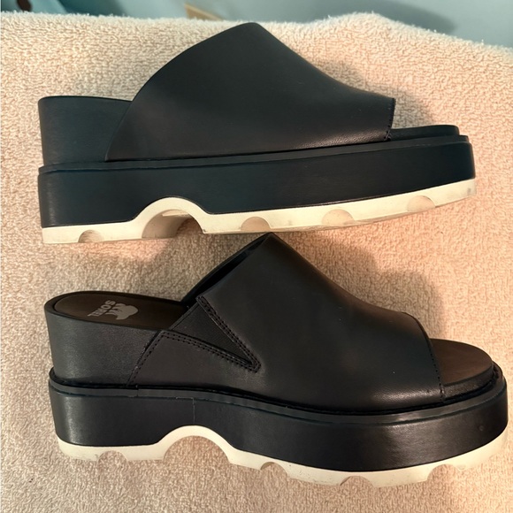 Sorel Black Platform Mules - Picture 5 of 10